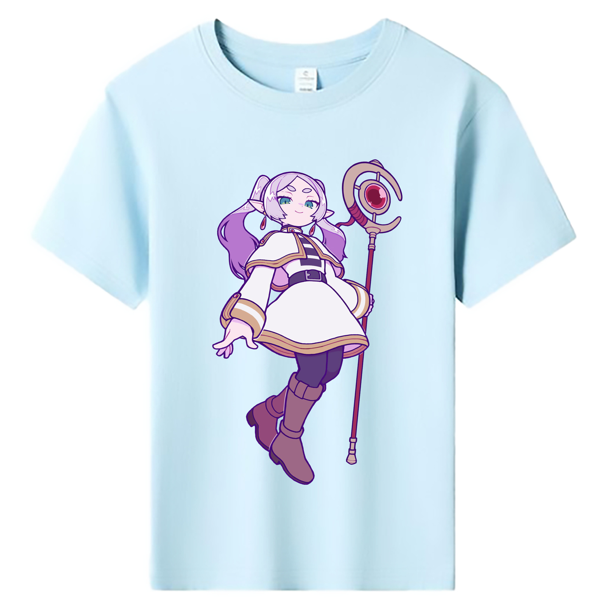 （画像用） 葬送のフリーレン Frieren 綿100％キッズTシャツ（フロントプリント）